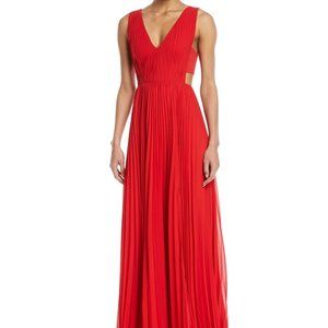 Fame and Partners Cutout Accordion Pleated Gown